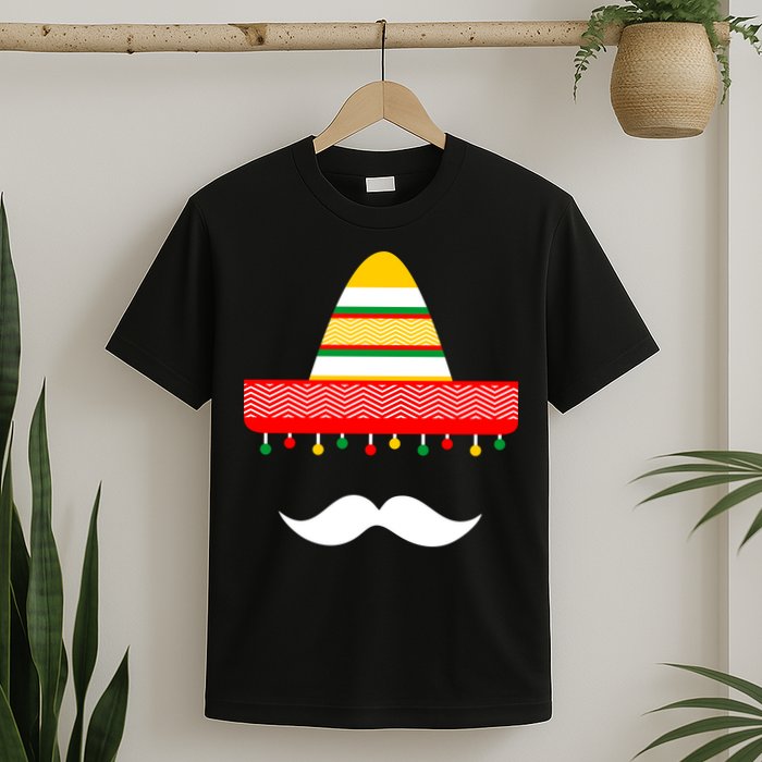 Funny Cinco De Mayo Mexican Hat Sombrero Mustache T-Shirt