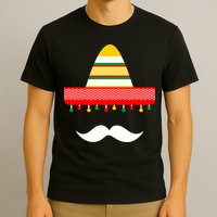 Funny Cinco De Mayo Mexican Hat Sombrero Mustache T-Shirt