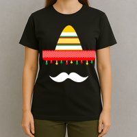 Funny Cinco De Mayo Mexican Hat Sombrero Mustache T-Shirt