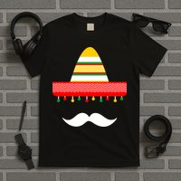 Funny Cinco De Mayo Mexican Hat Sombrero Mustache T-Shirt