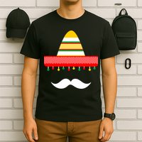 Funny Cinco De Mayo Mexican Hat Sombrero Mustache T-Shirt