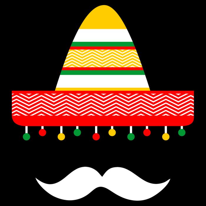 Funny Cinco De Mayo Mexican Hat Sombrero Mustache T-Shirt
