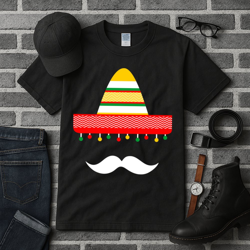 Funny Cinco De Mayo Mexican Hat Sombrero Mustache Tall T-Shirt