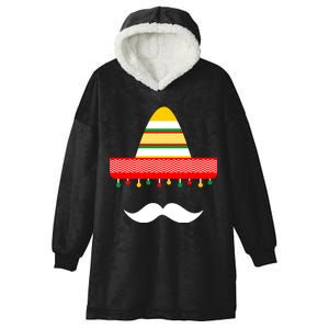 Funny Cinco De Mayo Mexican Hat Sombrero Mustache Hooded Wearable Blanket