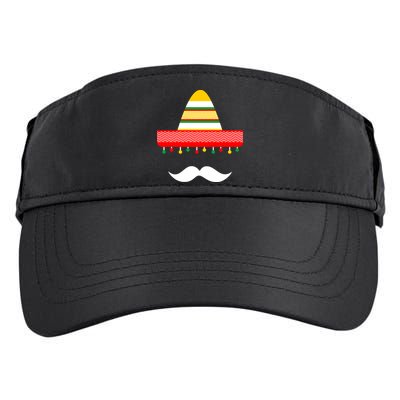 Funny Cinco De Mayo Mexican Hat Sombrero Mustache Adult Drive Performance Visor