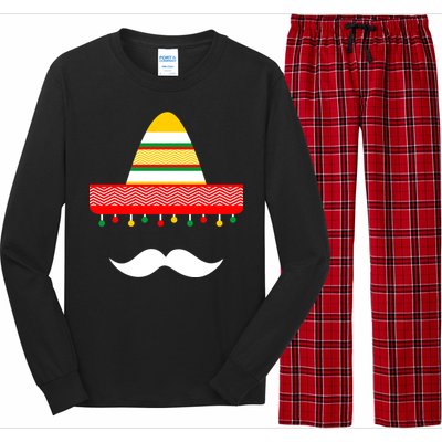 Funny Cinco De Mayo Mexican Hat Sombrero Mustache Long Sleeve Pajama Set