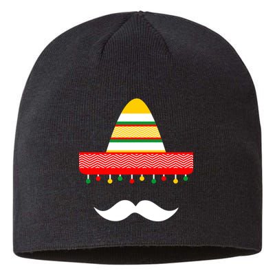 Funny Cinco De Mayo Mexican Hat Sombrero Mustache Sustainable Beanie