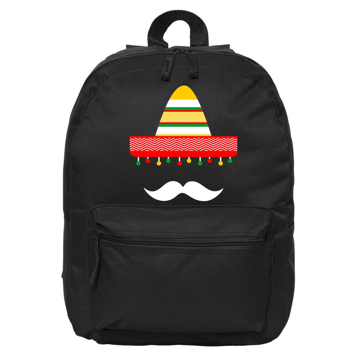 Funny Cinco De Mayo Mexican Hat Sombrero Mustache 16 in Basic Backpack