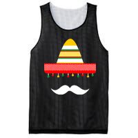 Funny Cinco De Mayo Mexican Hat Sombrero Mustache Mesh Reversible Basketball Jersey Tank