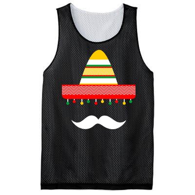 Funny Cinco De Mayo Mexican Hat Sombrero Mustache Mesh Reversible Basketball Jersey Tank