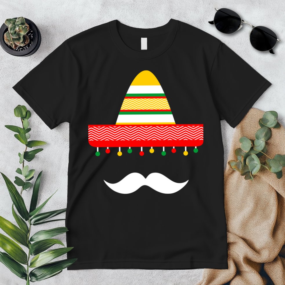 Funny Cinco De Mayo Mexican Hat Sombrero Mustache Premium T-Shirt