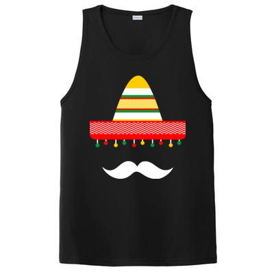 Funny Cinco De Mayo Mexican Hat Sombrero Mustache PosiCharge Competitor Tank