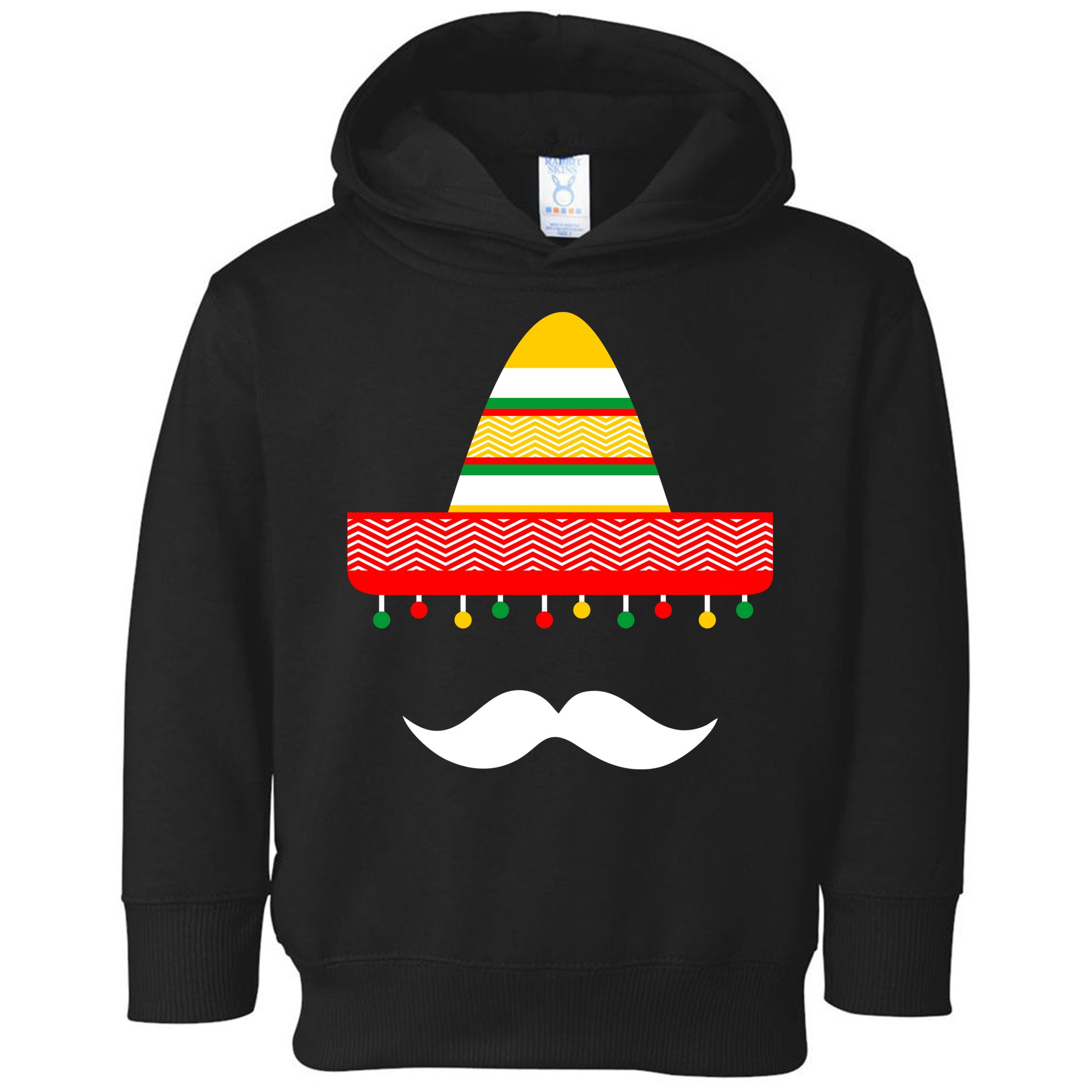 Funny Cinco De Mayo Mexican Hat Sombrero Mustache Toddler Hoodie