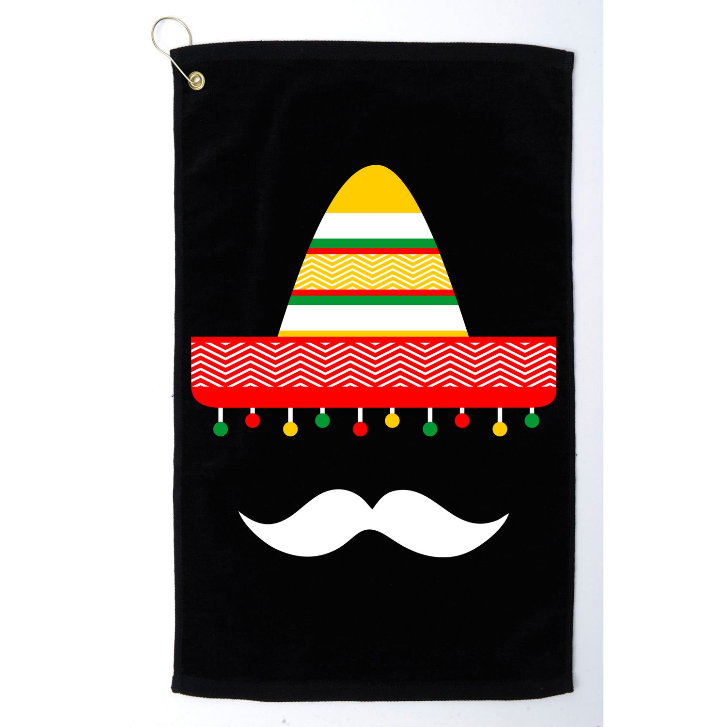 Funny Cinco De Mayo Mexican Hat Sombrero Mustache Golf Towel