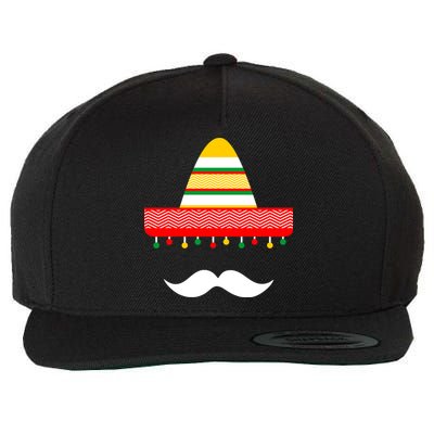 Funny Cinco De Mayo Mexican Hat Sombrero Mustache Wool Snapback Cap