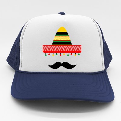 Funny Cinco De Mayo Mexican Hat Sombrero Mustache Trucker Hat