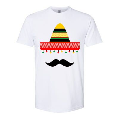 Funny Cinco De Mayo Mexican Hat Sombrero Mustache Softstyle CVC T-Shirt