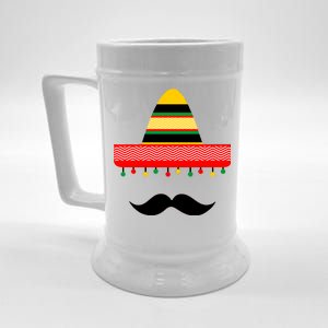 Funny Cinco De Mayo Mexican Hat Sombrero Mustache Beer Stein