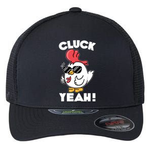 Funny Cluck Yeah! Cool Chicken Flexfit Unipanel Trucker Cap