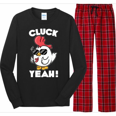 Funny Cluck Yeah! Cool Chicken Long Sleeve Pajama Set