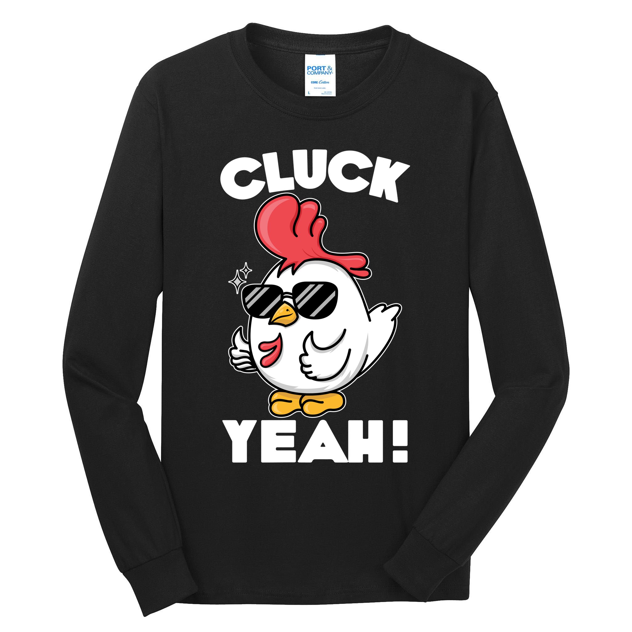 Funny Cluck Yeah! Cool Chicken Tall Long Sleeve T-Shirt