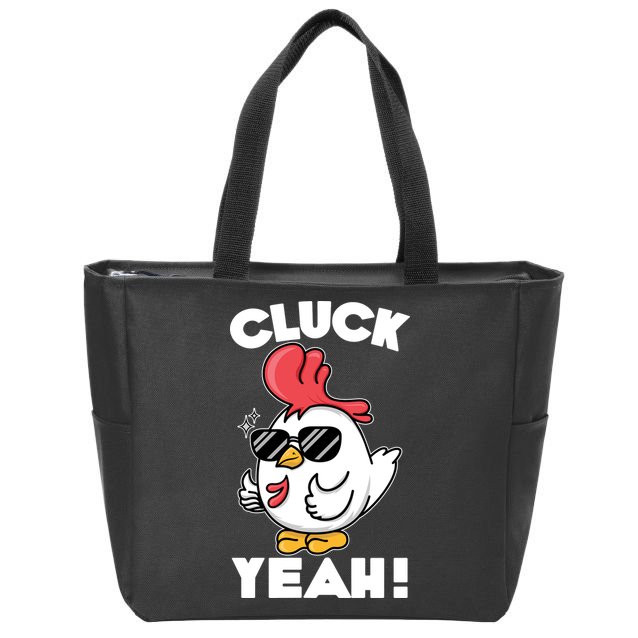 Funny Cluck Yeah! Cool Chicken Zip Tote Bag