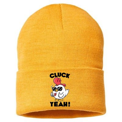 Funny Cluck Yeah! Cool Chicken Sustainable Knit Beanie