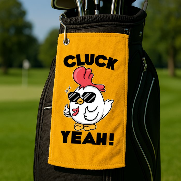 Funny Cluck Yeah! Cool Chicken Golf Towel