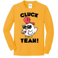 Funny Cluck Yeah! Cool Chicken Kids Long Sleeve Shirt