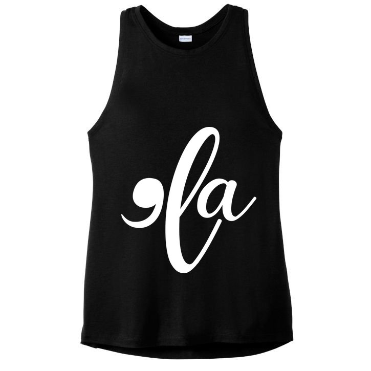 Funny Comma La Kamala Harris Ladies PosiCharge Tri-Blend Wicking Tank