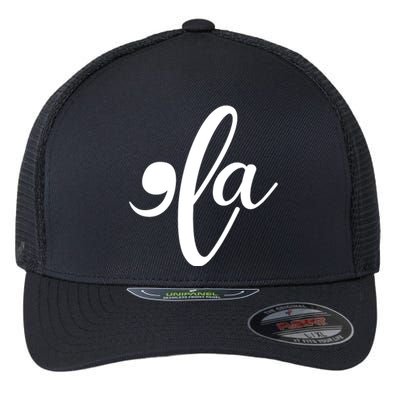 Funny Comma La Kamala Harris Flexfit Unipanel Trucker Cap