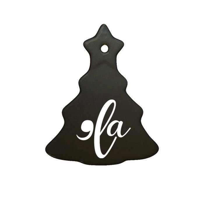 Funny Comma La Kamala Harris Ceramic Tree Ornament