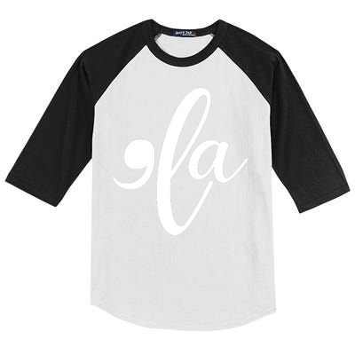 Funny Comma La Kamala Harris Kids Colorblock Raglan Jersey