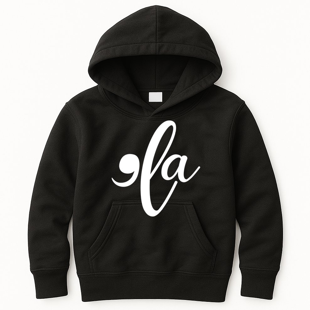 Funny Comma La Kamala Harris Kids Hoodie