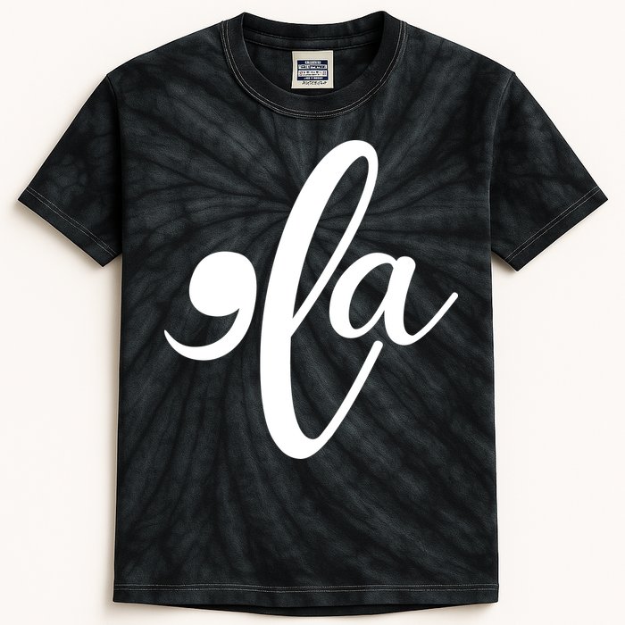 Funny Comma La Kamala Harris Kids Tie-Dye T-Shirt