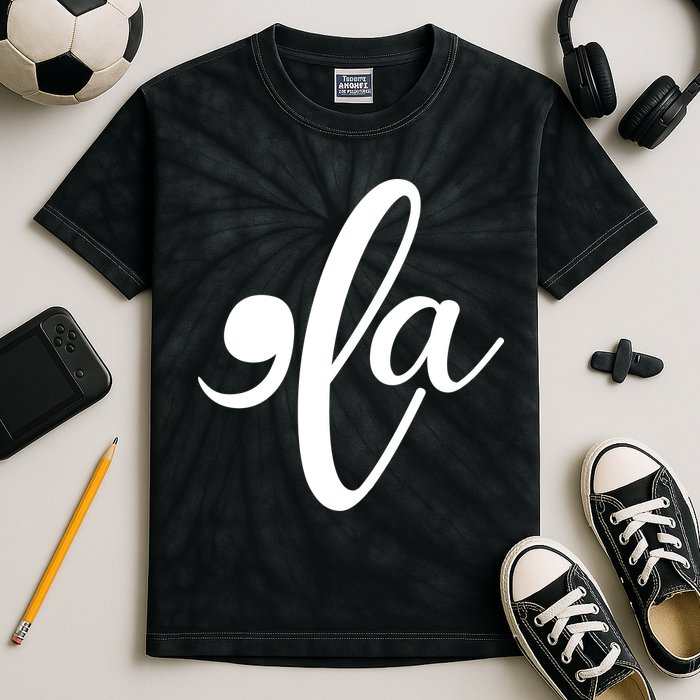 Funny Comma La Kamala Harris Kids Tie-Dye T-Shirt