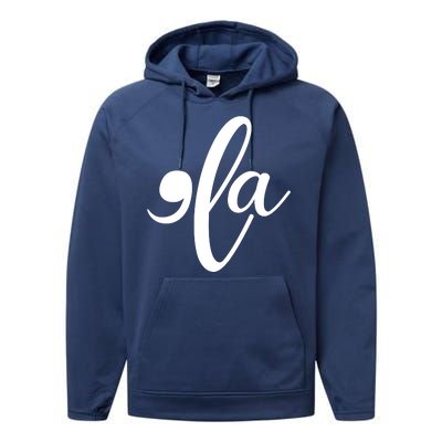 Funny Comma La Kamala Harris Performance Fleece Hoodie