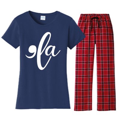 Funny Comma La Kamala Harris Women's Flannel Pajama Set