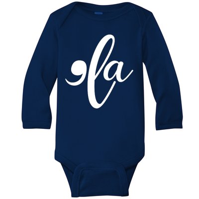 Funny Comma La Kamala Harris Baby Long Sleeve Bodysuit