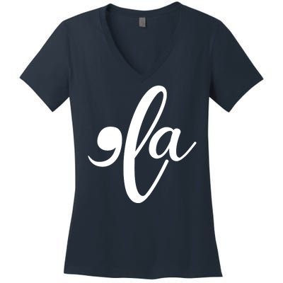 Funny Comma La Kamala Harris Women's V-Neck T-Shirt