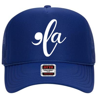 Funny Comma La Kamala Harris High Crown Mesh Back Trucker Hat