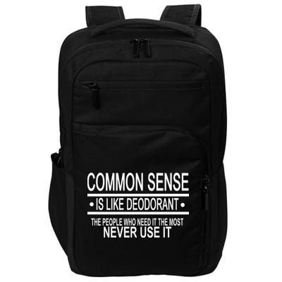 Funny Common Sense Sarcastic Meme Impact Tech Backpack