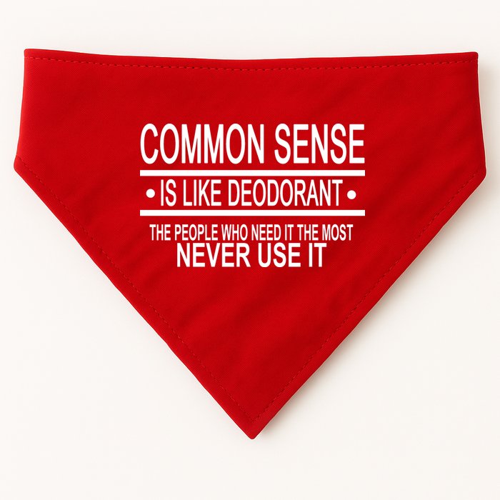 Funny Common Sense Sarcastic Meme USA-Made Doggie Bandana