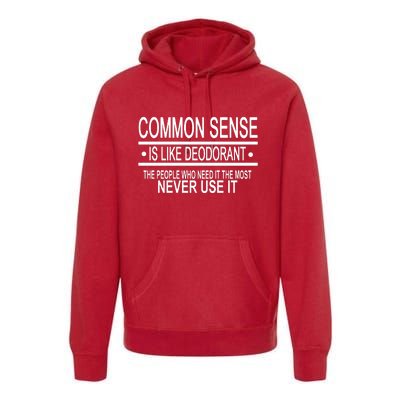 Funny Common Sense Sarcastic Meme Premium Hoodie