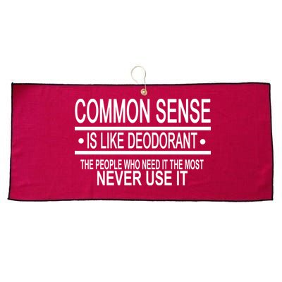 Funny Common Sense Sarcastic Meme Large Microfiber Waffle Golf Towel