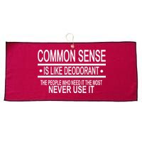 Funny Common Sense Sarcastic Meme Large Microfiber Waffle Golf Towel