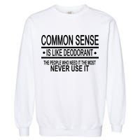 Funny Common Sense Sarcastic Meme Garment-Dyed Sweatshirt