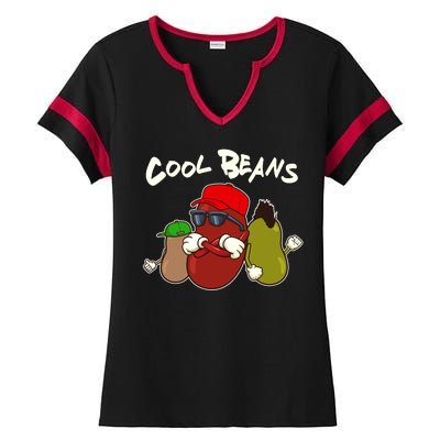 Funny Cool Beans Ladies Halftime Notch Neck Tee