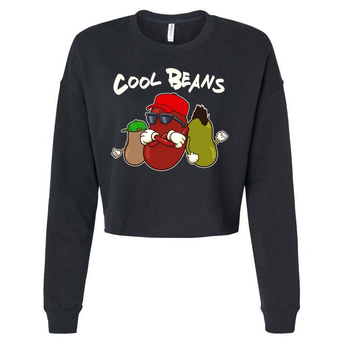 Funny Cool Beans Cropped Pullover Crew