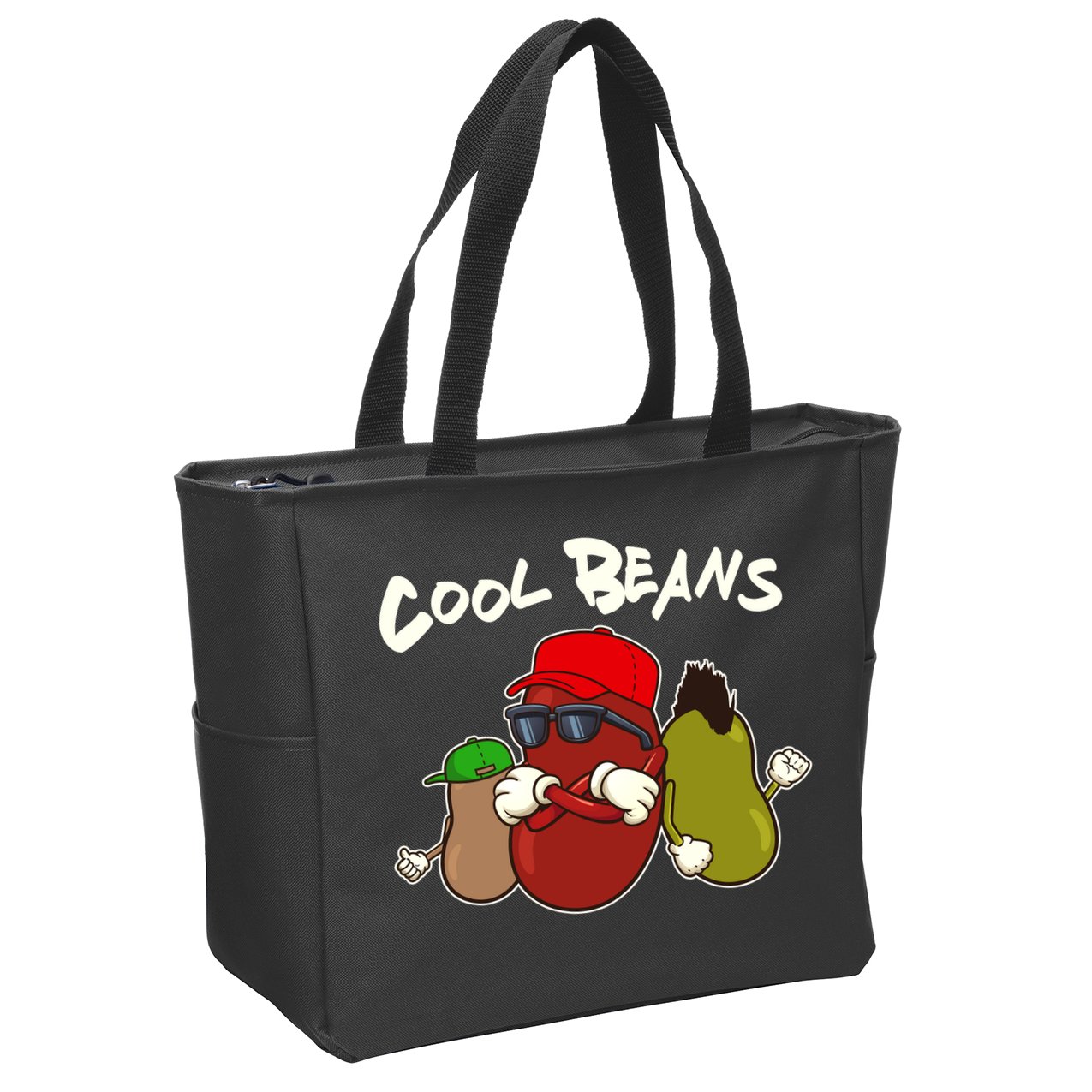 Funny Cool Beans Zip Tote Bag